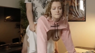 Young with big natural tits screwed from behind
